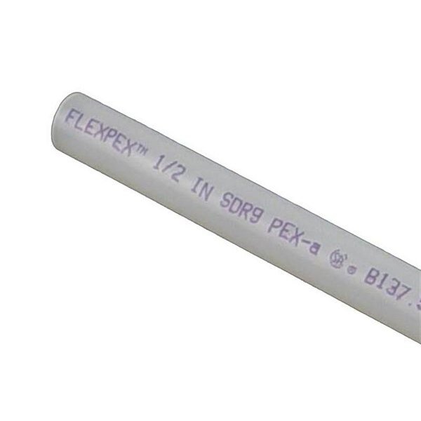 SAFEPEX Pro PEXA Straight Stick Pipe Tubing, 12 in, White, 5 ft L, Flair-It, Mfr#: 16051